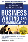 Mcgraw-Hill 36-Hour Course In Business Writing And Communication Managing Your Writing