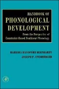 Handbook of Phonological Development: From the Perspective of Constraint-Based Nonlinear Phonology