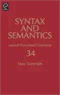 Lexical Functional Grammar, Vol. 34