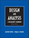 Design and Analysis: A Researcher's Handbook