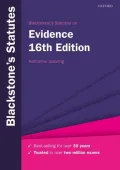 Blackstone's Statutes on Evidence by Katharine Grevling — book cover