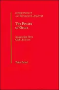 The Powers of Genre: Interpreting Haya Oral Literature