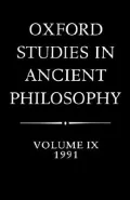 Oxford Studies in Ancient Philosophy