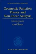 Geometric Function Theory and Non-linear Analysis