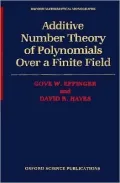 Additive number theory of Polynomials over a finite field