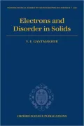 Electrons and Disorder in Solids