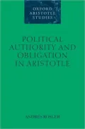 Political Authority and Obligation in Aristotle