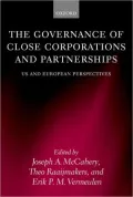 Governance of Close Corporations and Partnerships: US and European Perspectives