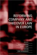 Reforming Company And Takeover Law In Europe
