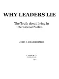 Book cover of Why Leaders Lie: The Truth about Lying in International Politics