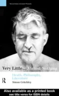 Very Little... Almost Nothing: Death, Philosophy, Literature
