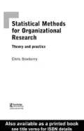 Statistical Methods for Organizational Research