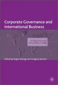 Corporate Governance and International Business: Strategy, Performance and Institutional Change