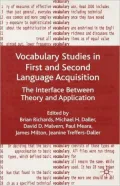 Vocabulary Studies in First and Second Language Acquisition: The Interface Between Theory and Application