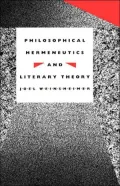 Philosophical Hermenutics and Literary Theory