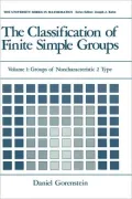 The Classification of Finite Simple Groups, Vol 1: Groups of Noncharacteristics 2 Type