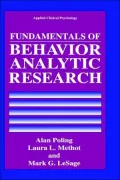 Fundamentals Of Behavior Analytic Research