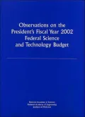 Observations on the President's Fiscal Year 2002 Federal Science and Technology Budget