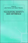 Toleration Identity And Difference by Horton — book cover