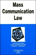Mass Communication Law in a Nutshell