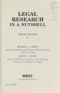 Book cover of Legal Research in a Nutshell
