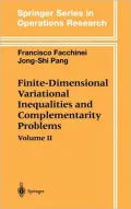 Finite-Dimensional Variational Inequalities and Complementarity Problems II, Vol. 2