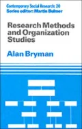 Research Methods and Organization Studies