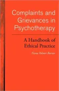 Complaints and Grievances in Psychotherapy