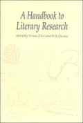 Handbook to Literary Research