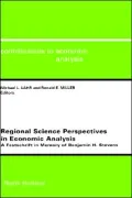 Regional Science Perspectives Economic Analysis: A Festschrift in Memory of Benjamin H. Stevens (Contributions to Economic Analysis S.)