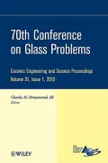 70th Conference on Glass Problems: Ceramic Engineering and Science Proceedings