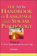 New Hdbk Of Language & Social Psycho