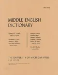 Middle English Dictionary: W.5 (Middle English Dictionary)