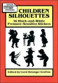Children Silhouettes : 36 Black-and-White Pressure-Sensitive Stickers