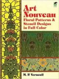 Art Nouveau Floral Patterns and Stencil Designs in Full Color