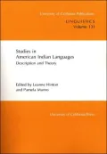Studies in American Indian Languages: Description and Theory