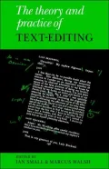 The Theory and Practice of Text-Editing: Essays in Honour of James T. Boulton