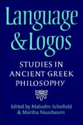 Language and Logos: Studies in Ancient Greek Philosphy Presented to G E L Owen