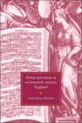 Poetry and Music in Seventeenth-century England