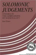 Solomonic Judgements: Studies in the Limitation of Rationality