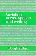 Variation across Speech and Writing