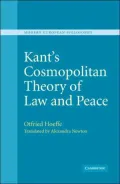 Kant's Cosmopolitan Theory of Law and Peace