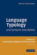 Language Typology and Syntactic Description : Grammatical Categories and the Lexicon