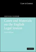 Cases and Materials on the English Legal System