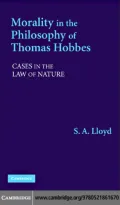Book cover of Morality in the Philosophy of Thomas Hobbes: Cases in the Law of Nature