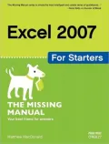 Excel 2007 for Starters: The Missing Manual