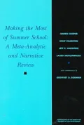 Making the Most of Summer School - A Meta-Analytic and Narrative Review: Monographs of the Society for Research in Child Development