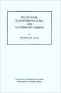 Gauss Sums, Kloosterman Sums and Monodromy Groups