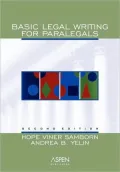 Basic Legal Writing For Paralegals, Second Edition