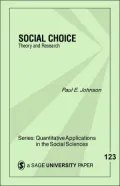 Social Choice: Theory and Research, Vol. 123